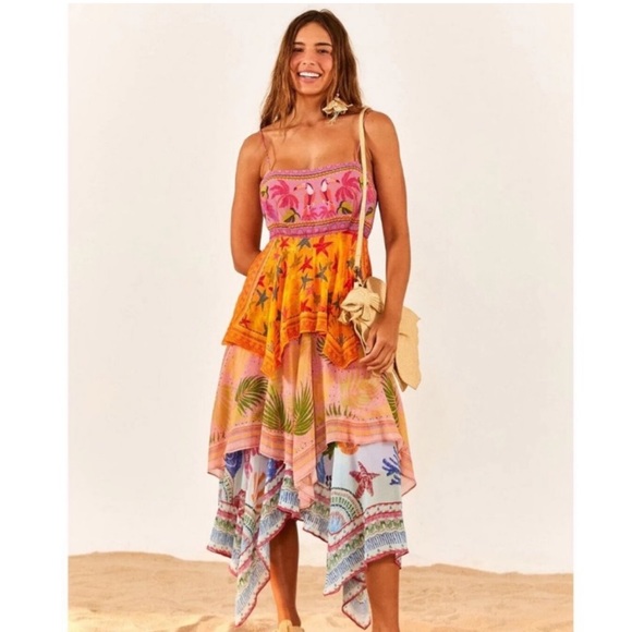 FARM Rio Dresses & Skirts - 🥭FARM Rio Mixed Scarves Midi Dress